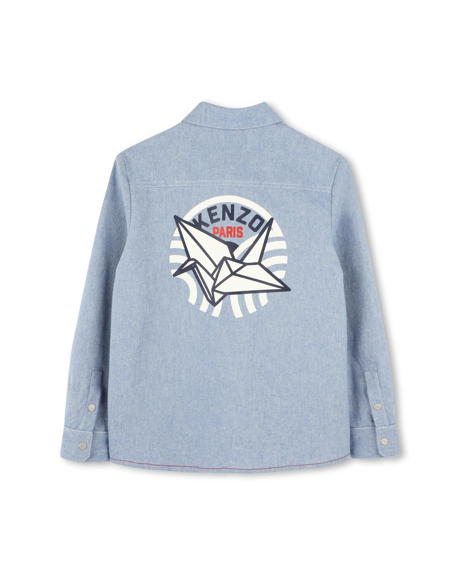Chemise à poche passepoilée en coton - Chambray