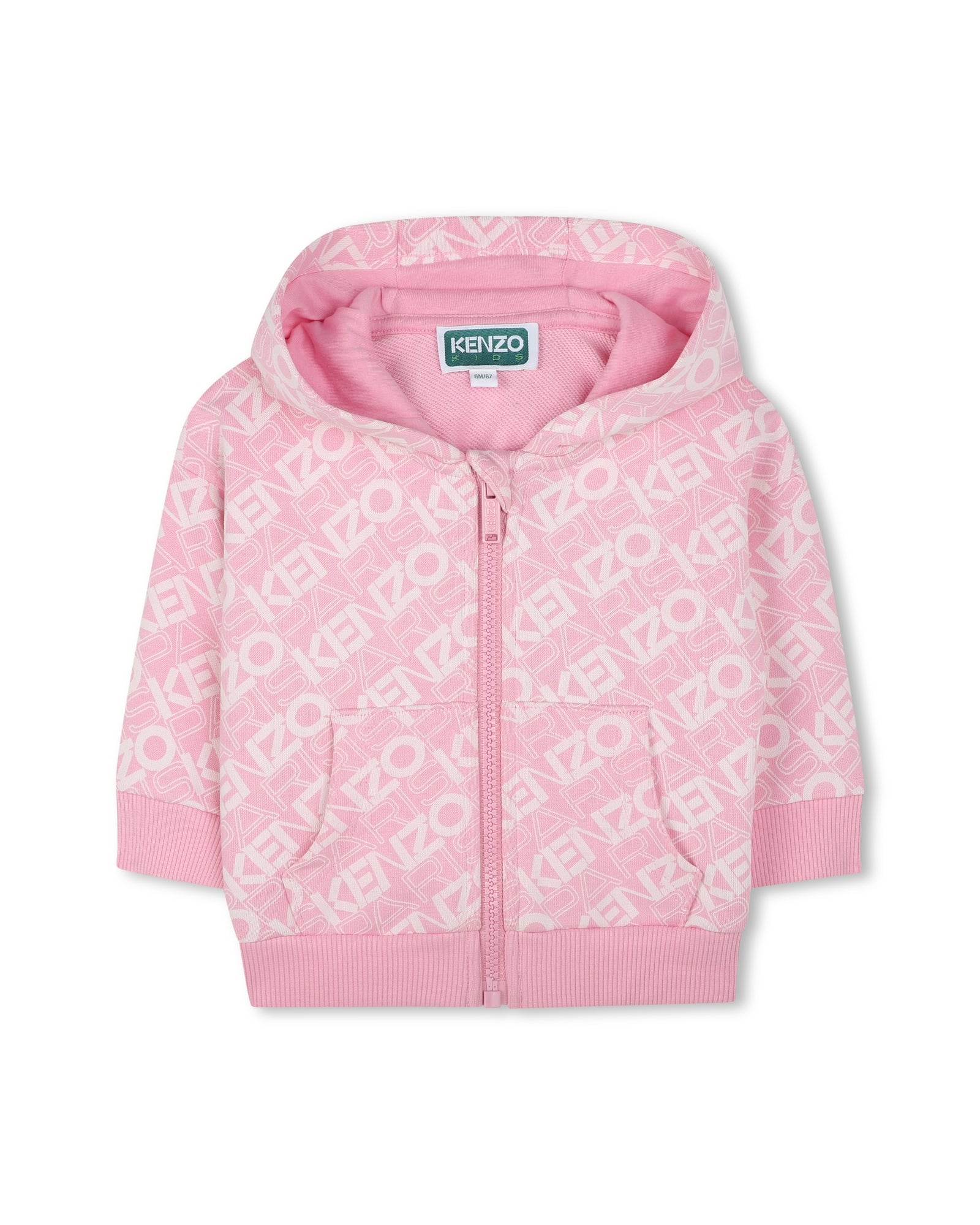 Ensemble cardigan pantalon avec logo en coton - Rose Friandi