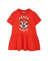 Robe avec logo en coton - Rouge Vif