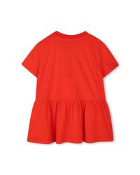 Robe avec logo en coton - Rouge Vif