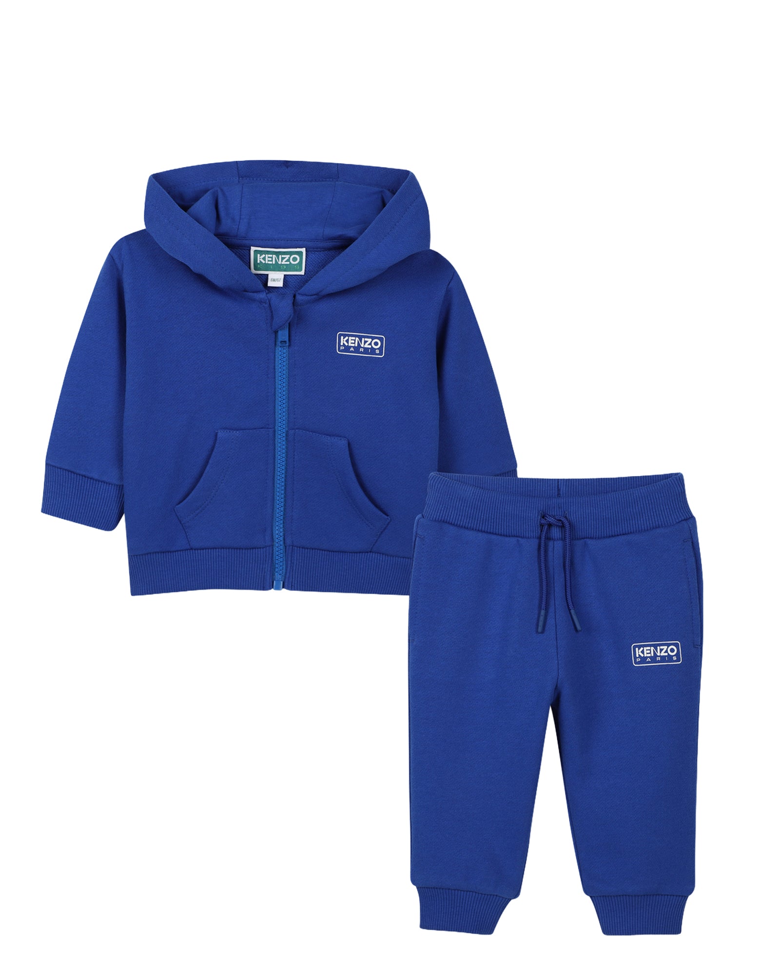 Ensemble cardigan pantalon avec logo en coton - Wave Blue