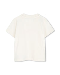 Short-sleeved T-shirt with cotton logo - Ecru Rose