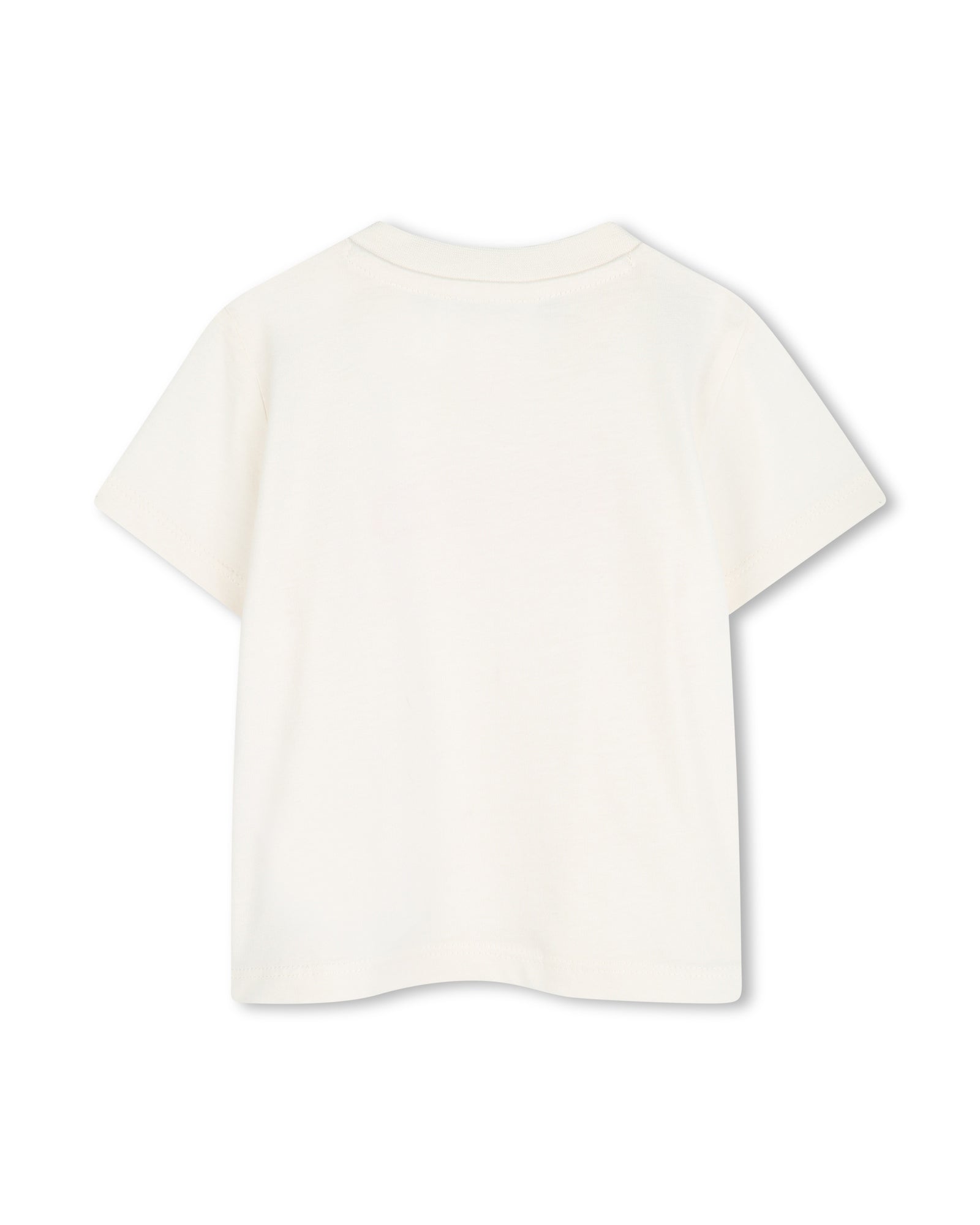Short-sleeved T-shirt with cotton logo - Ecru Rose
