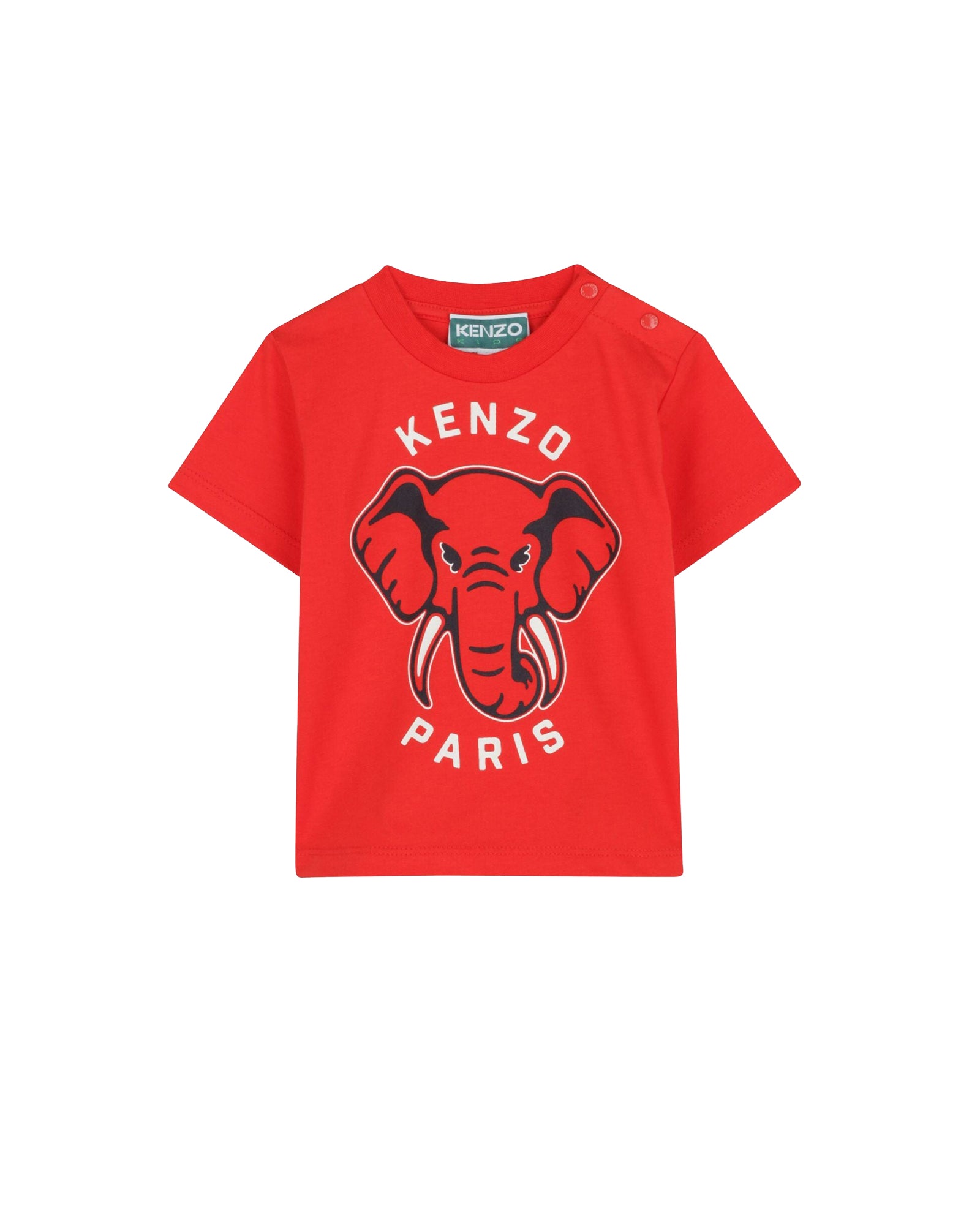 Short-sleeved T-shirt with cotton logo - Bright Red