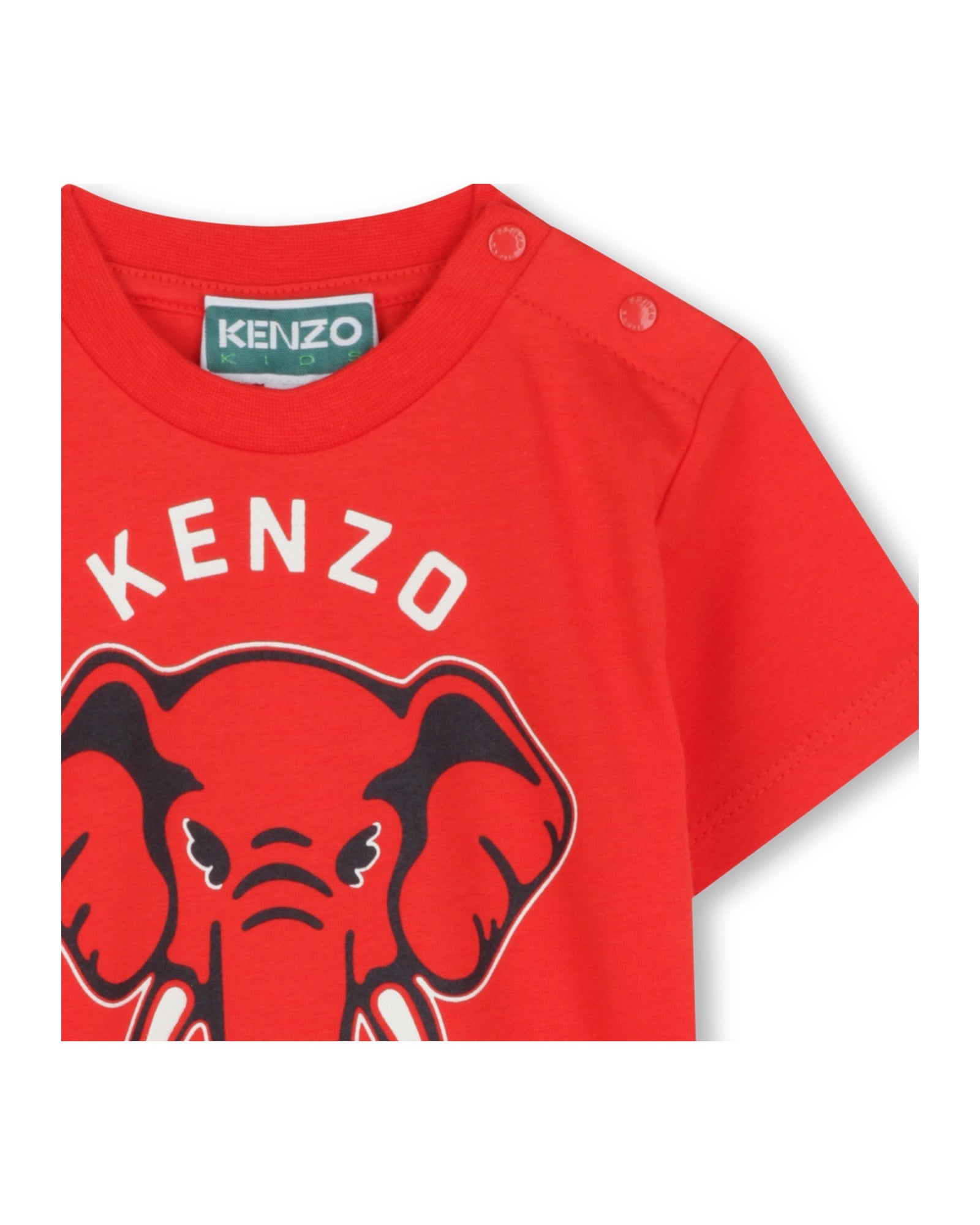 Short-sleeved T-shirt with cotton logo - Bright Red