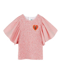 Blouse à rayure - Rouge Vif