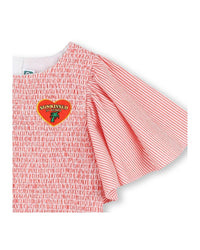 Blouse à rayure en coton - Rouge Vif