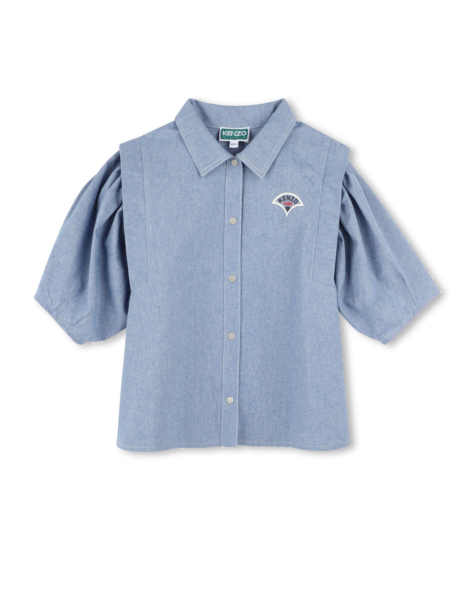 Blouse à ouverture pressionnée en coton - Chambray