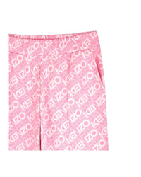 Pantalon à taille élastiquée en coton - Rose Friandi