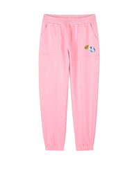 Pantalon à taille élastiquée en coton - Rose Friandi
