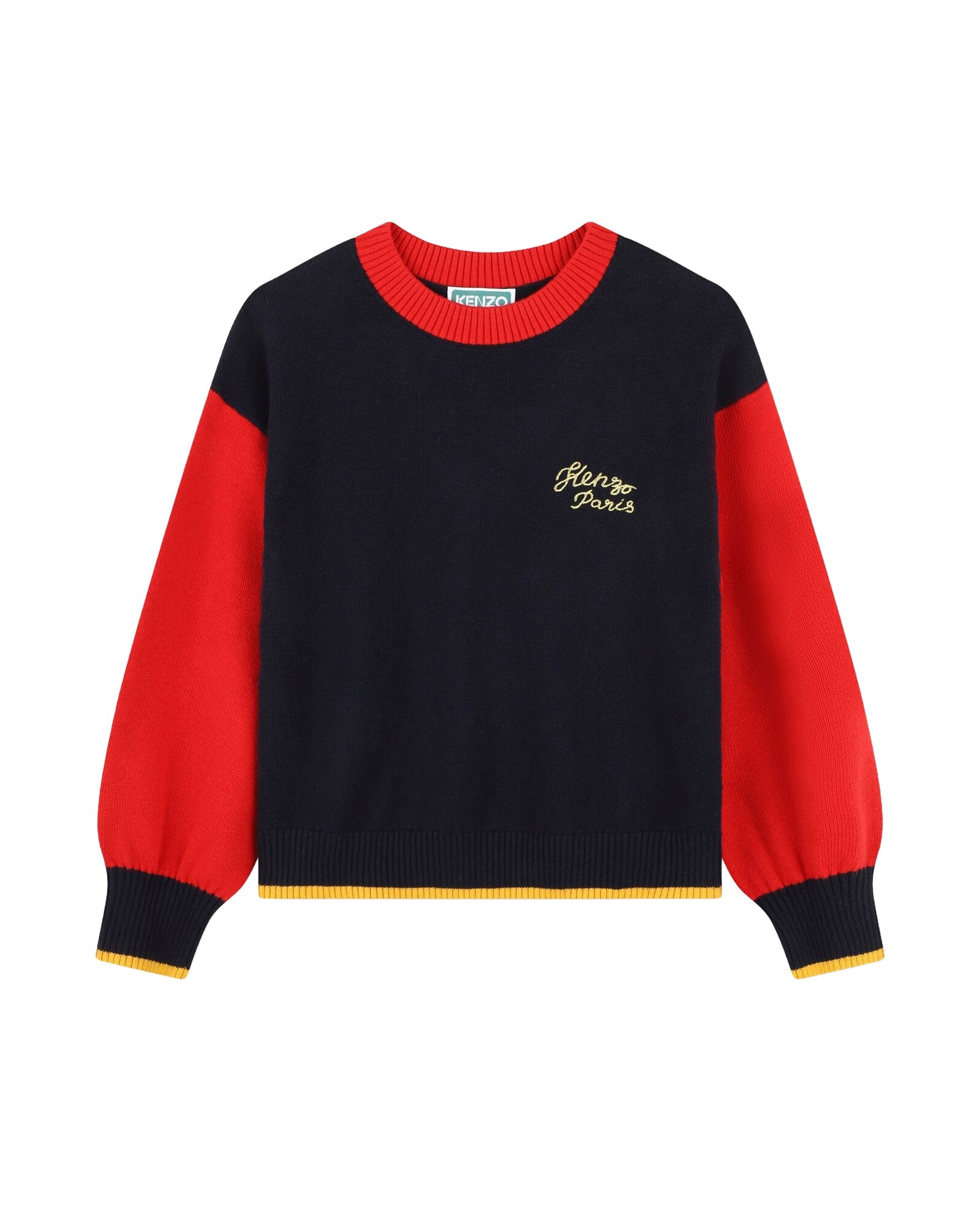 Pull avec logo en coton - Bleu de Chiné