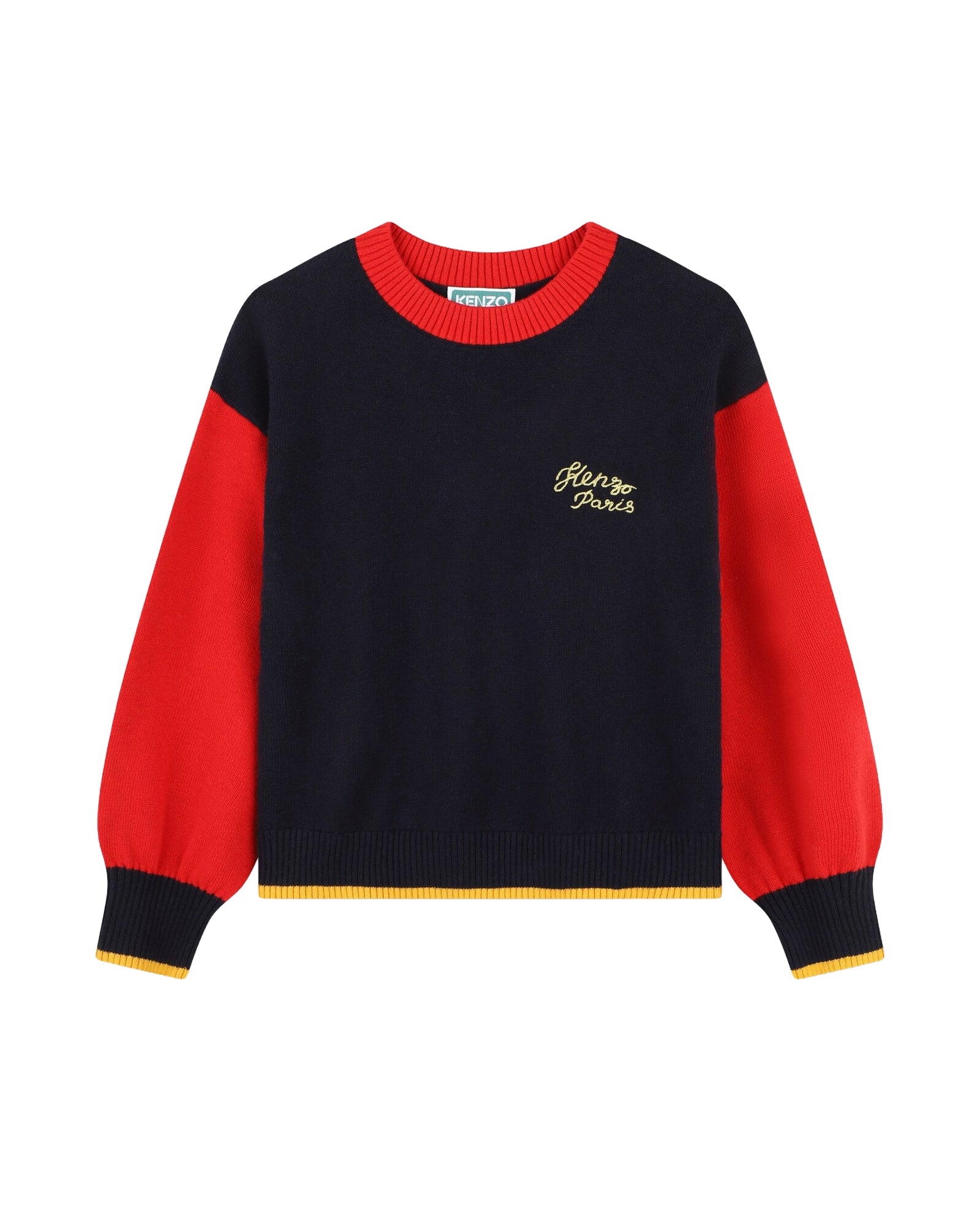 Pull avec logo en coton - Bleu de Chiné