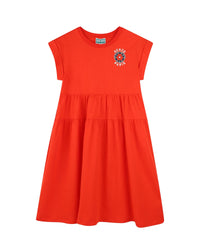 Robe à imprimé en coton - Rouge Vif