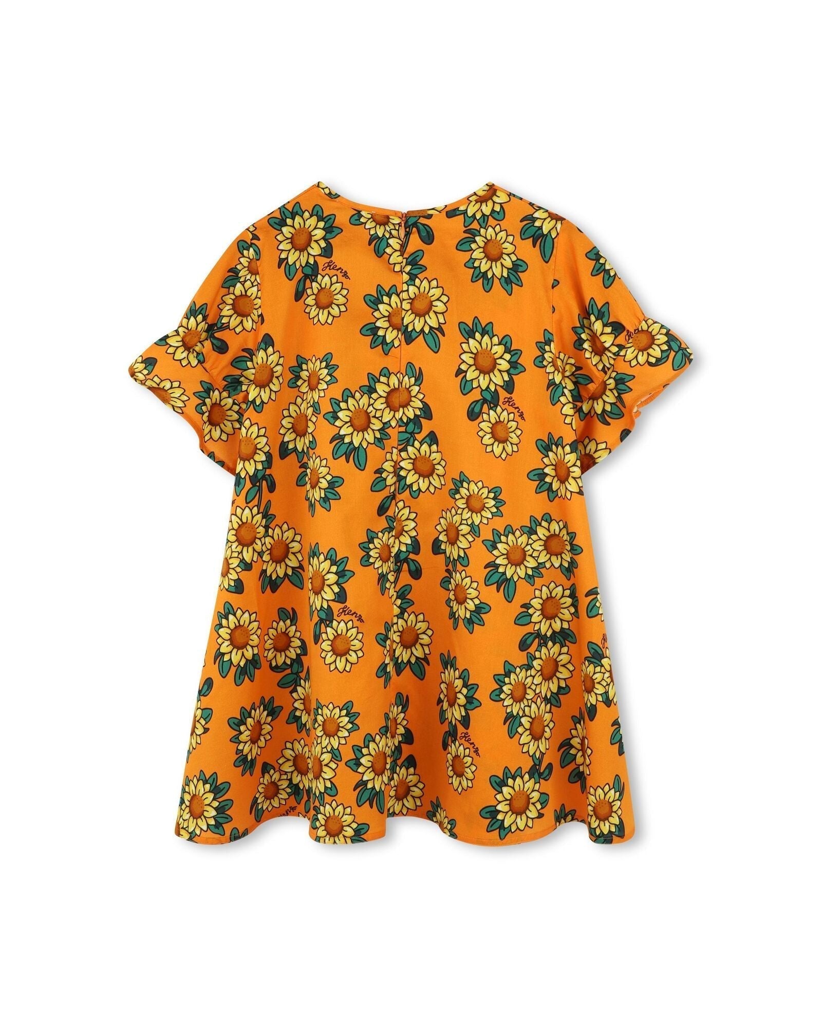 Robe à volants en coton - Orange