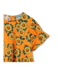 Robe à volants en coton - Orange