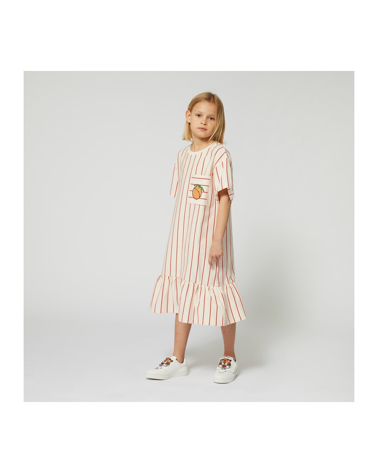 Cotton print dress - Pale Trench