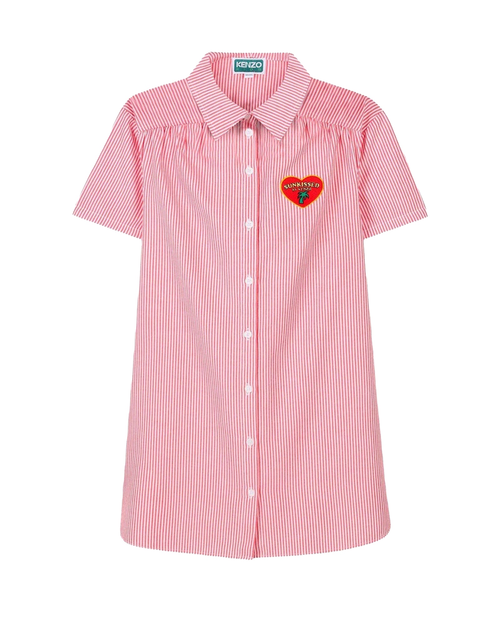 Robe à rayures en coton - Rouge Vif