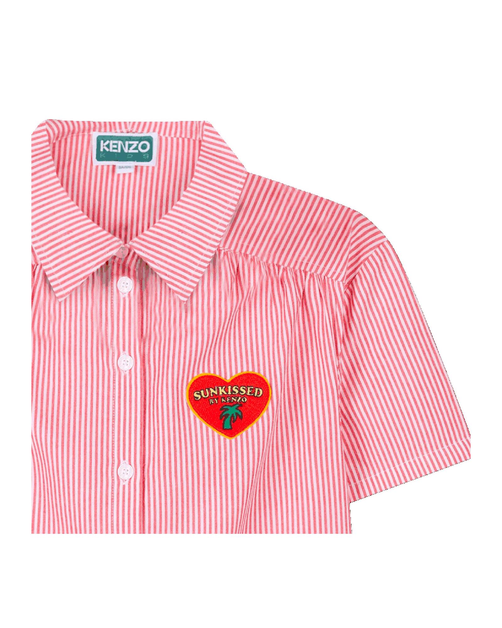 Robe à rayures en coton - Rouge Vif