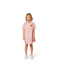Robe à rayures en coton - Rouge Vif