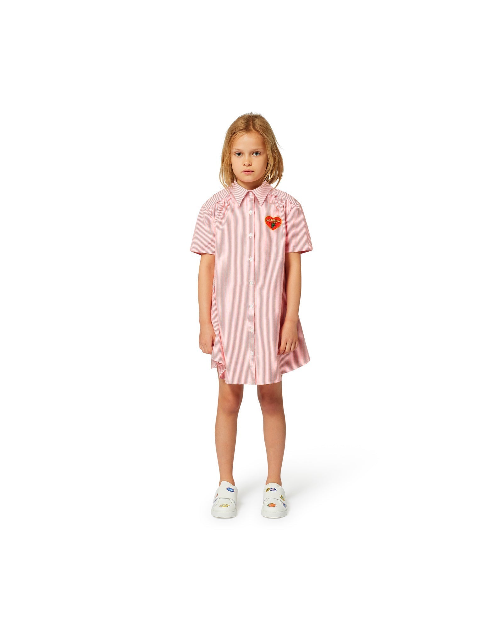 Robe à rayures en coton - Rouge Vif