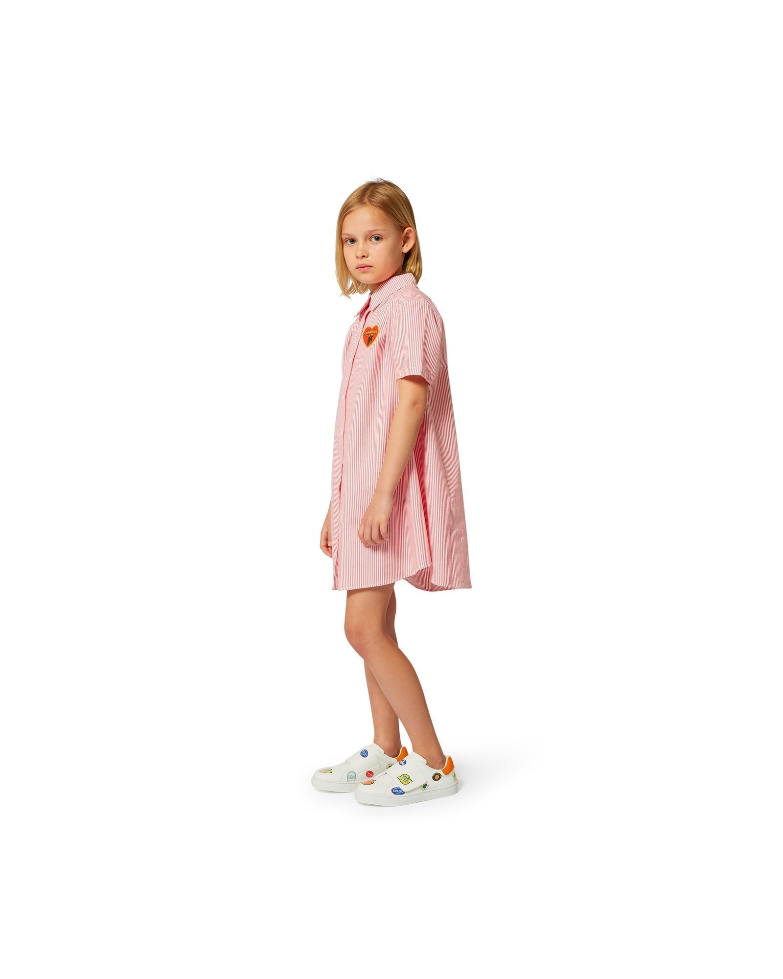 Robe à rayures en coton - Rouge Vif