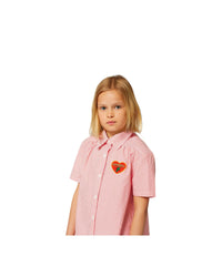 Robe à rayures en coton - Rouge Vif
