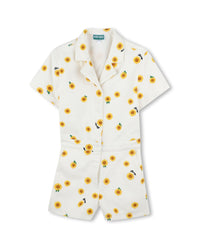 Combi-short en sergé - Offwhite