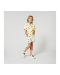 Combi-short en sergé - Offwhite