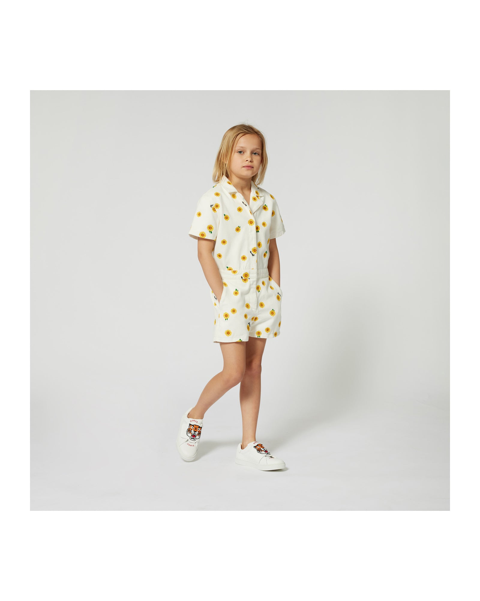 Combi-short en sergé - Offwhite