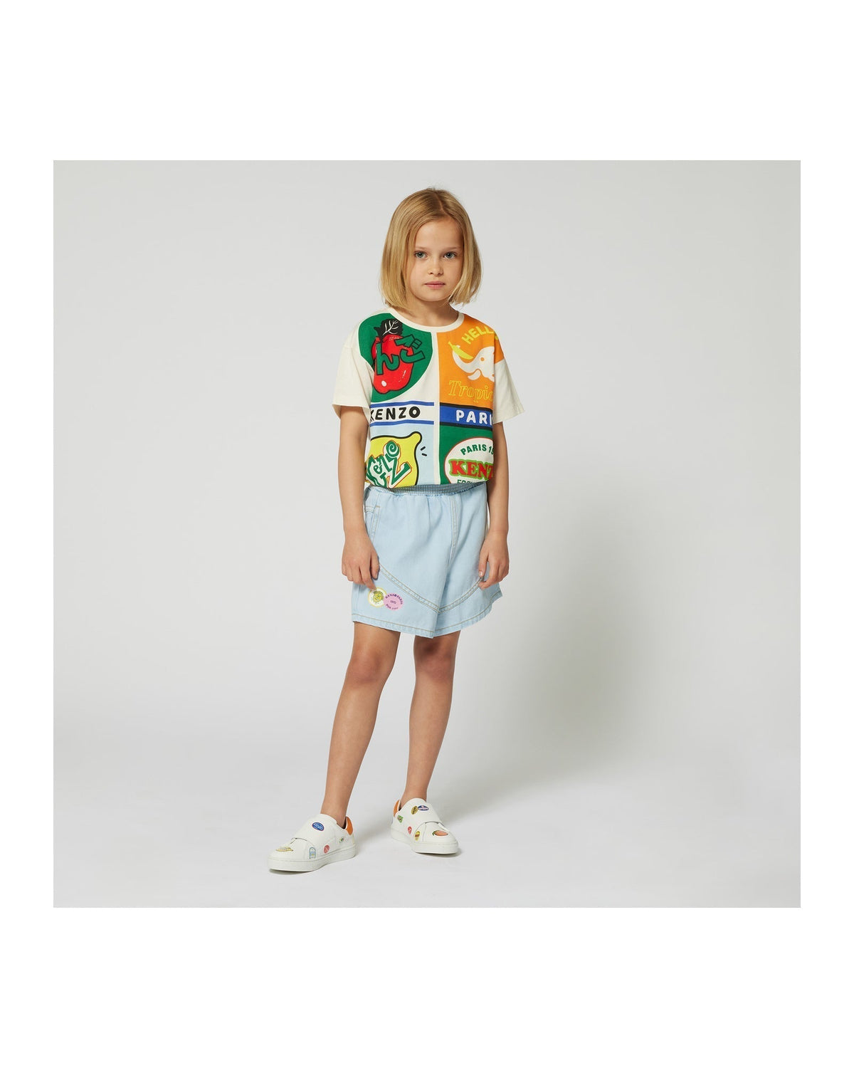 Short à taille haute en denim - Bleach Pouss