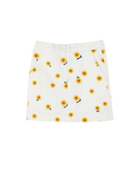 Jupe courte à motif tournesol - Off White