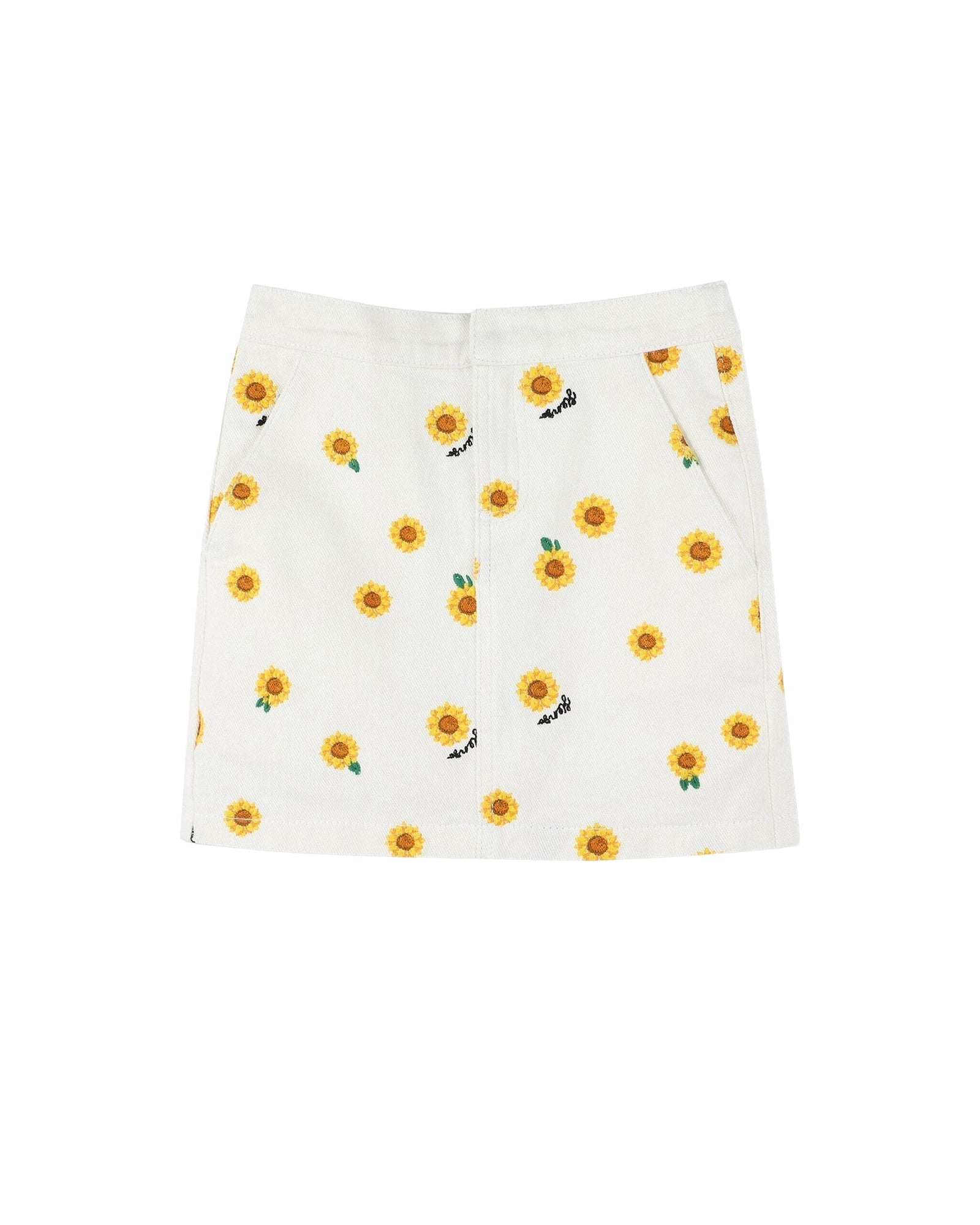 Jupe courte à motif tournesol - Off White