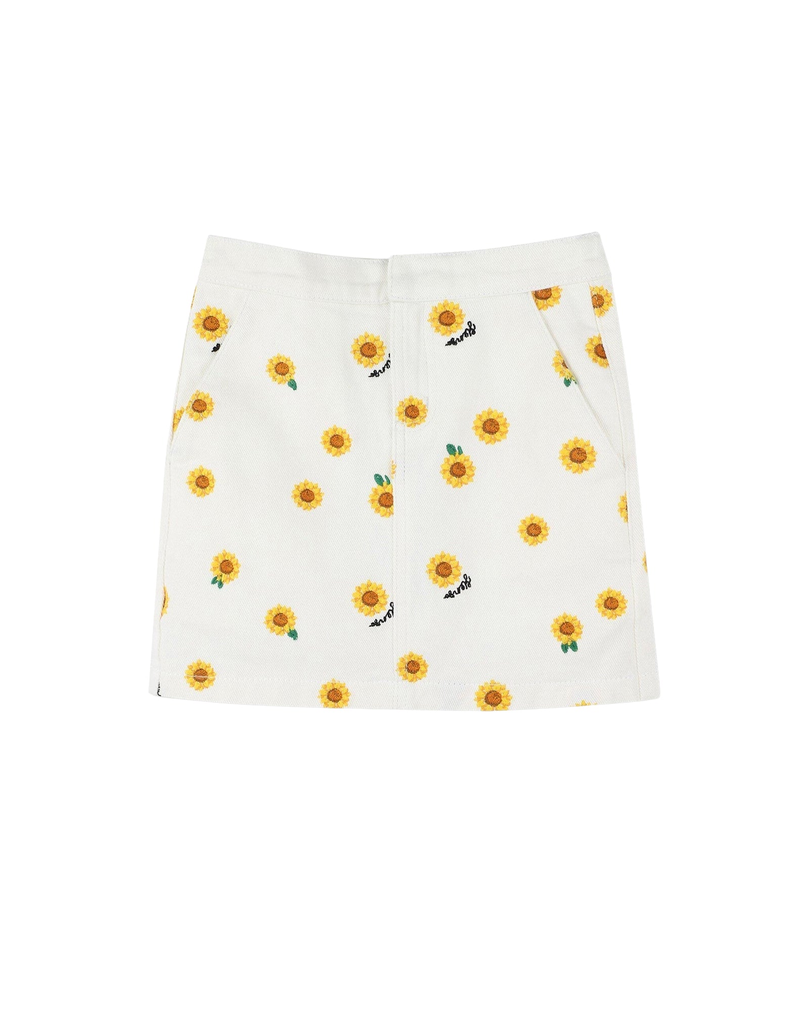 Jupe courte à motif tournesol - Off White