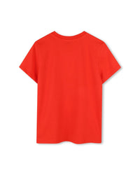 Cotton T-shirt with logo print - Rouge Vif