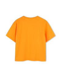 Cotton T-shirt with logo print - Orange