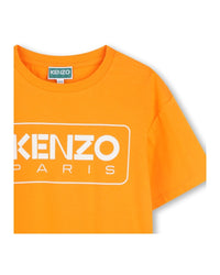 Cotton T-shirt with logo print - Orange
