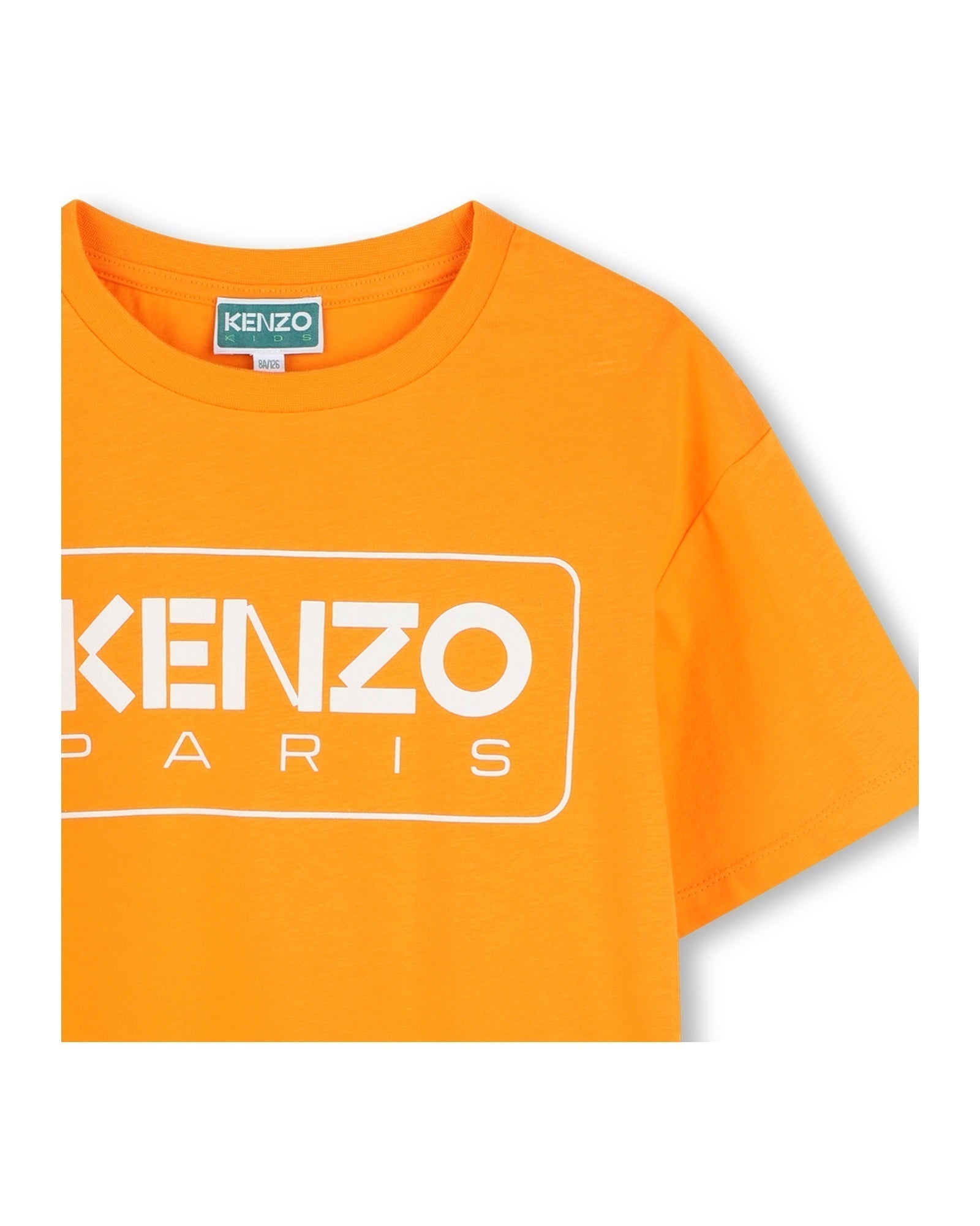 Cotton T-shirt with logo print - Orange