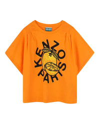 T-shirt à imprimé siglé en coton - Orange