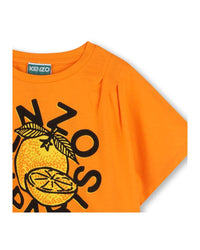 T-shirt à imprimé siglé en coton - Orange
