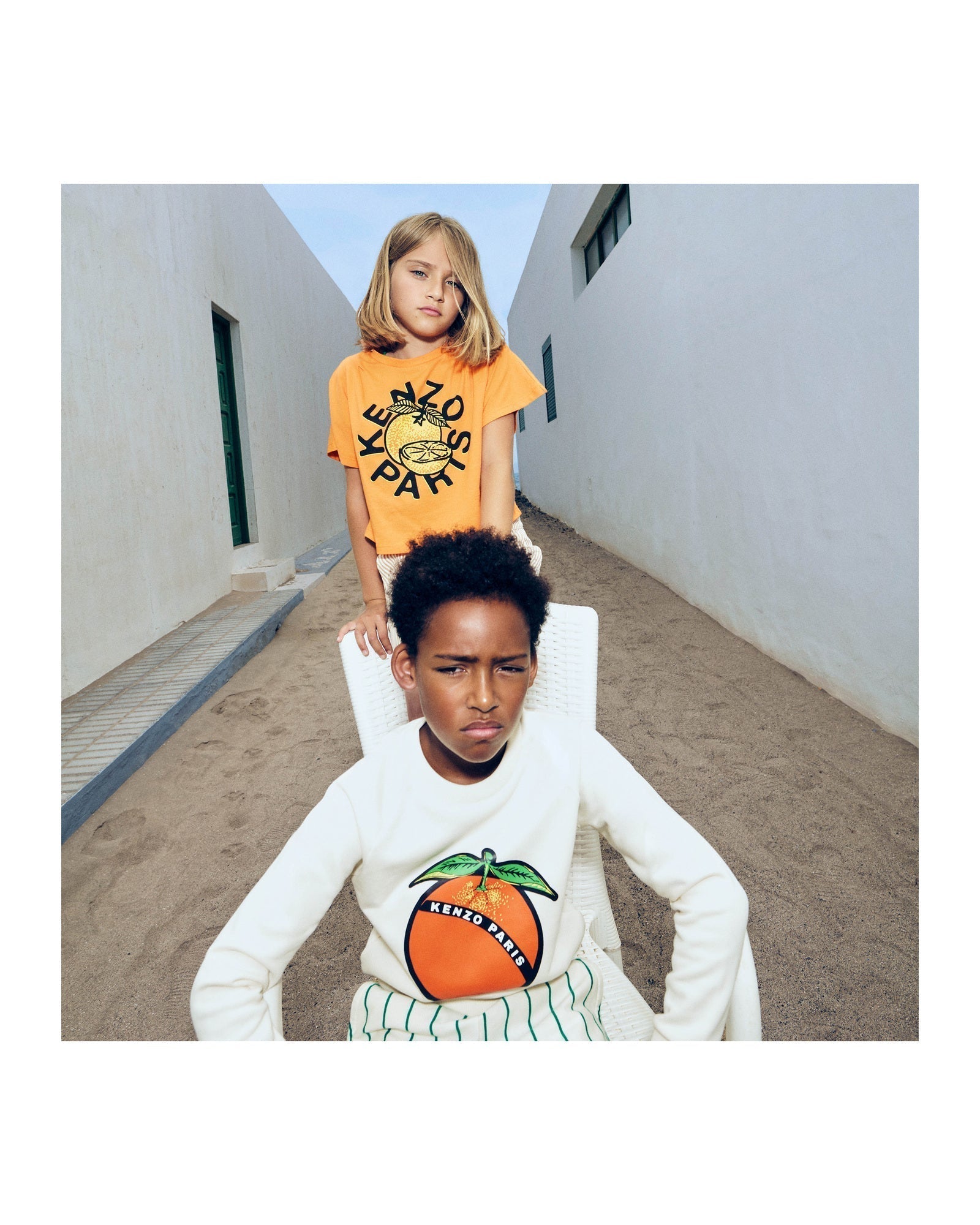 T-shirt à imprimé siglé en coton - Orange