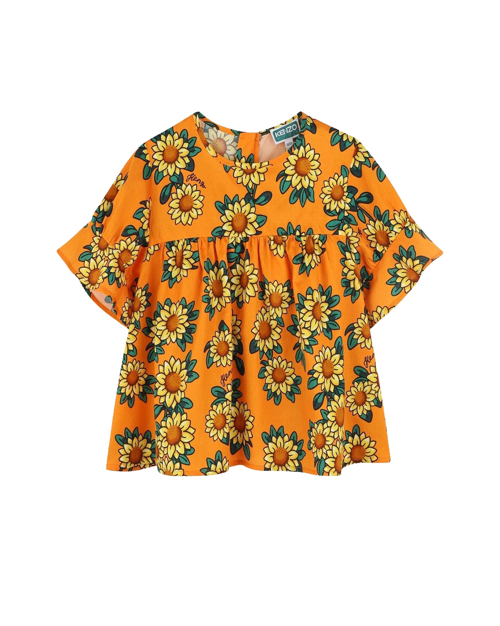Cotton ruffled blouse - Orange