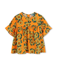 Blouse à volants - Orange