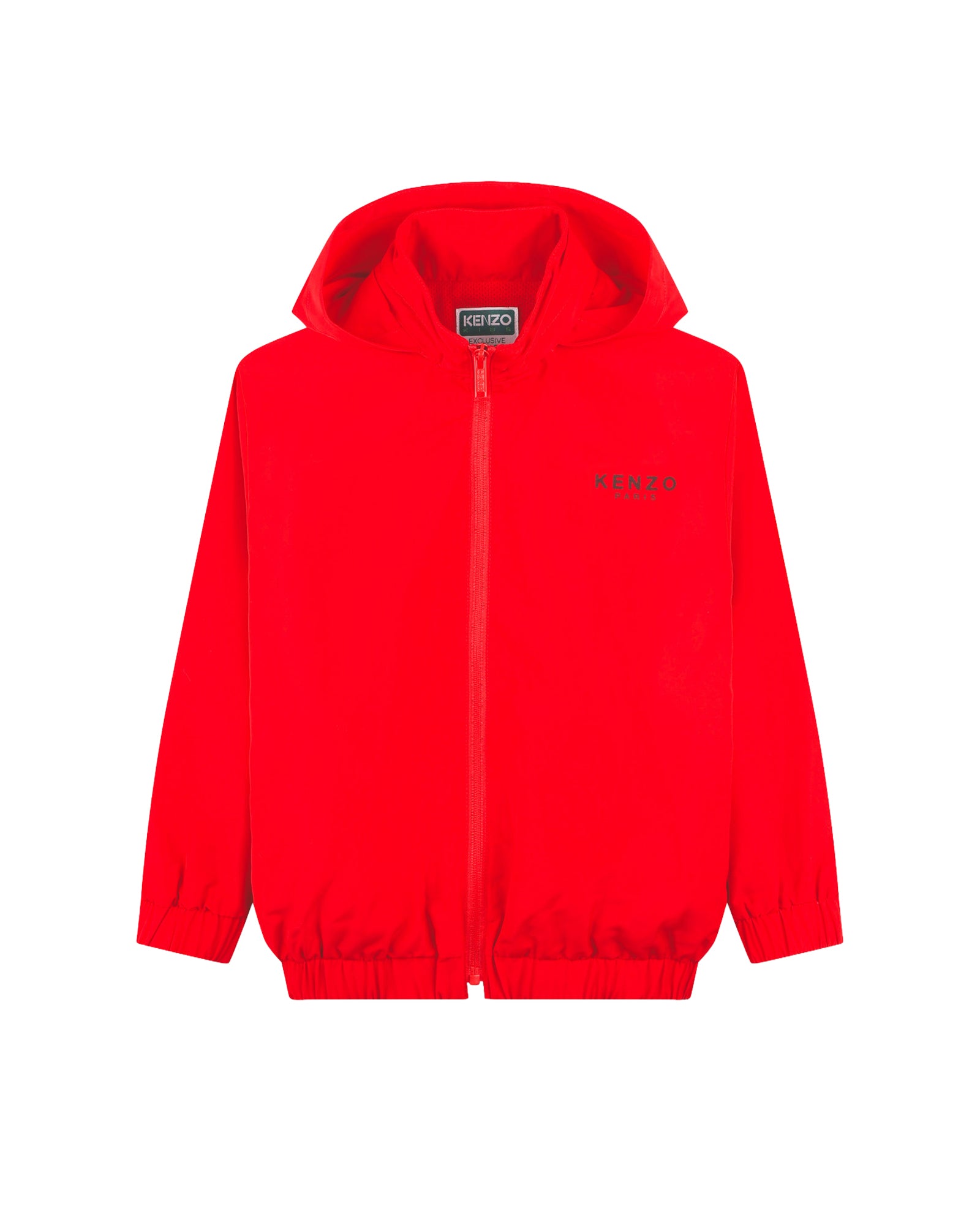 Veste coupe-vent à capuche avec logo - Piment