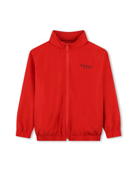 Veste coupe-vent à capuche avec logo - Piment