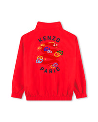 Veste coupe-vent à capuche avec logo - Piment