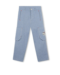 Trousers with illustration - Chambray