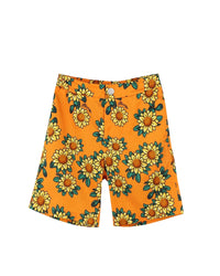 Elasticated cotton Bermuda shorts - Orange