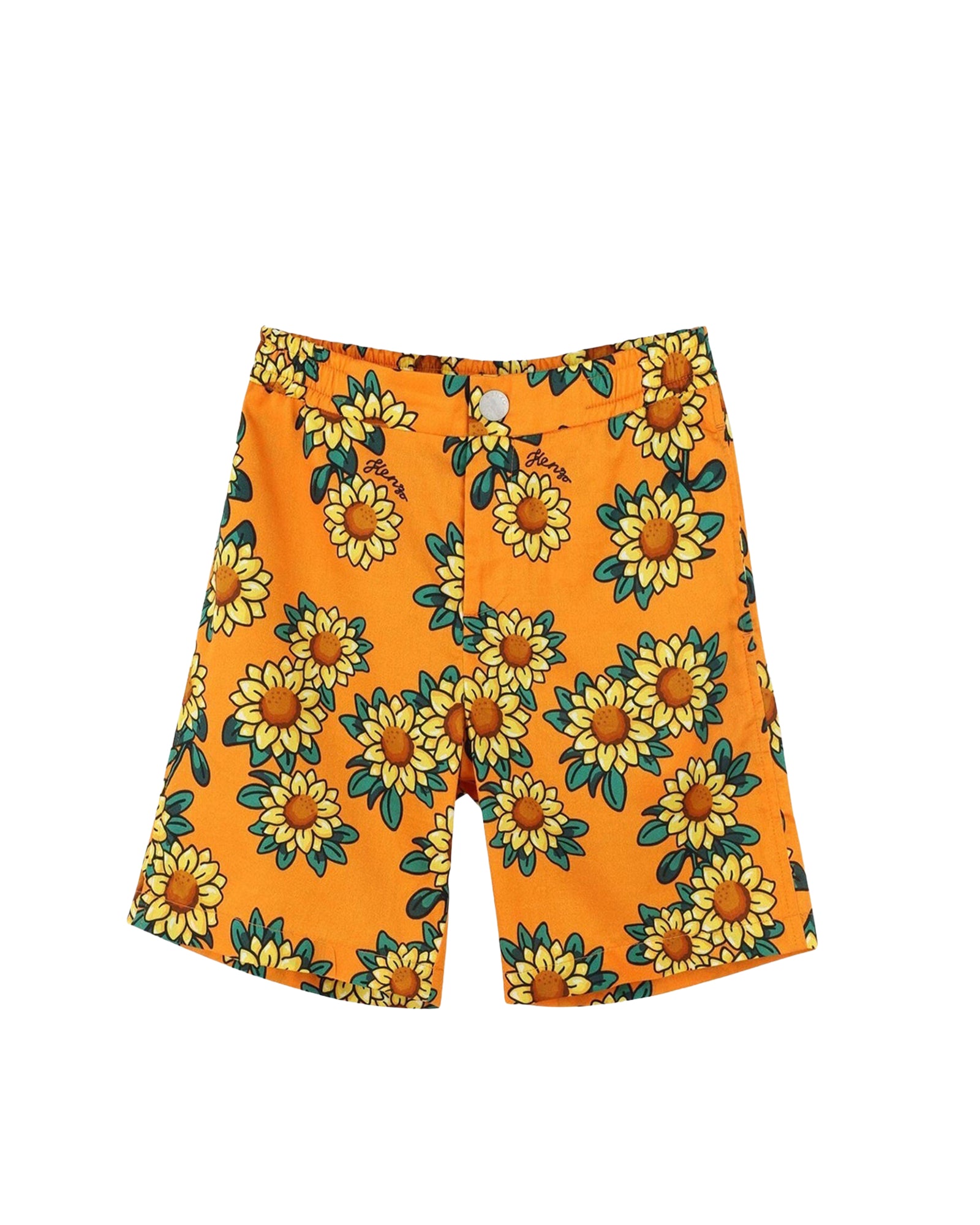 Elasticated cotton Bermuda shorts - Orange