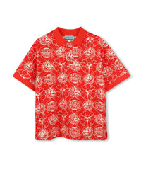 Print polo shirt - Bright red