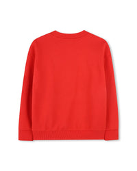 Sweatshirt avec broderie - Rouge Vif